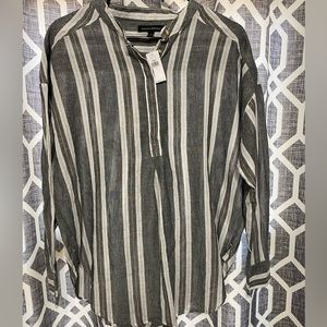 Banana republic grey, white, tan long sleeve had button down
